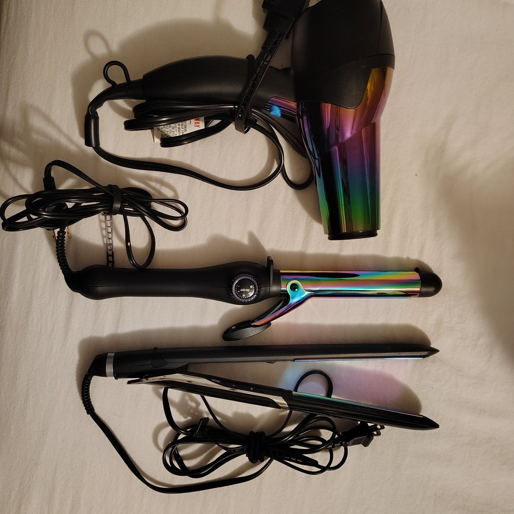 Iridescent Rainbow Conair Hair Styling Set